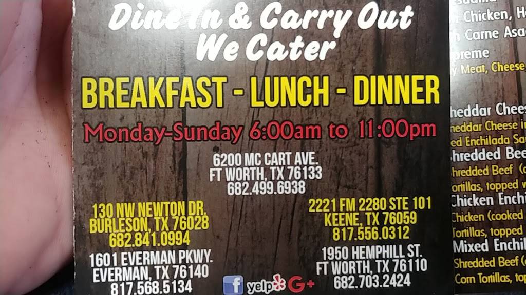 Dos Juanitos | restaurant | 6200 McCart Ave, Fort Worth, TX 76133, USA | 6824996938 OR +1 682-499-6938