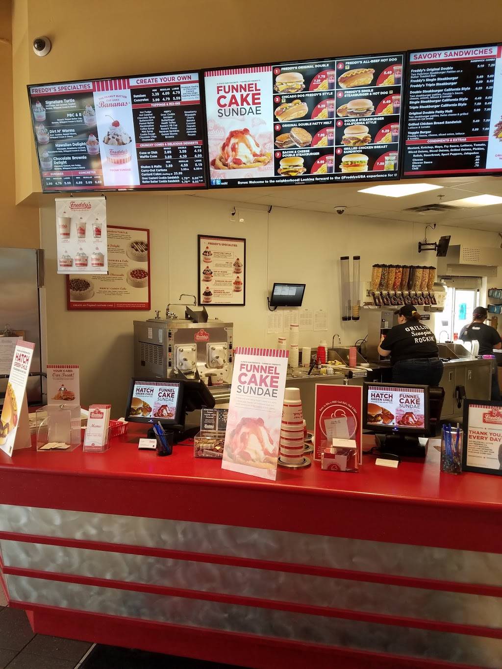 Freddys Frozen Custard and Steakburgers | restaurant | 5101 TX-121 #100, The Colony, TX 75056, USA | 9722945851 OR +1 972-294-5851