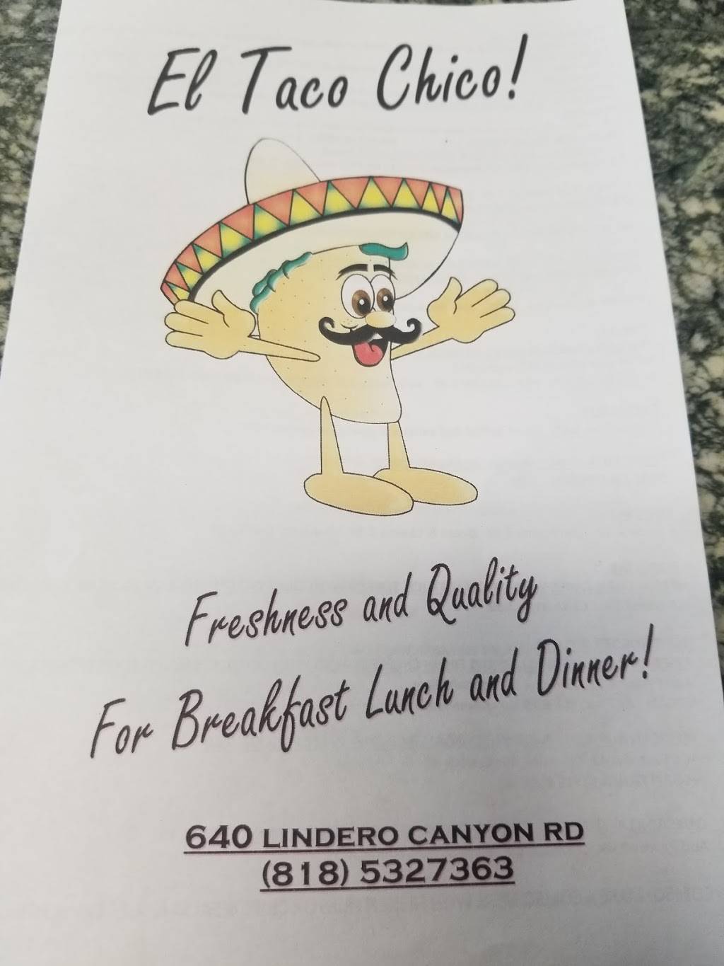 El Taco Chico | restaurant | 640 Lindero Canyon Rd, Oak Park, CA 91377, USA | 8185327363 OR +1 818-532-7363