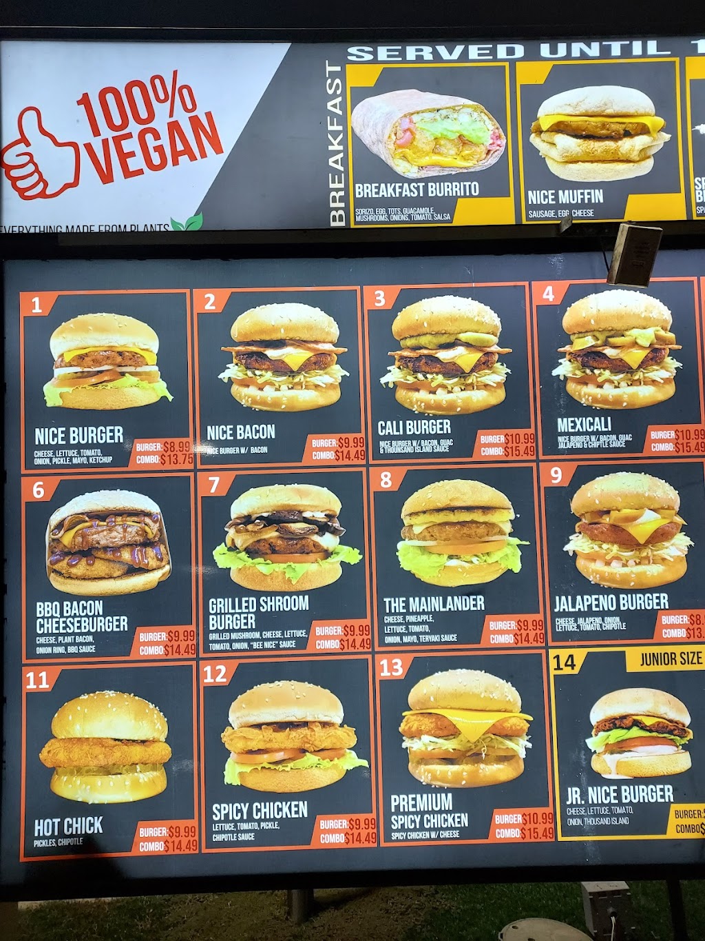 Nice Burger 100% Vegan | restaurant | 1727 17th St, Santa Ana, CA 92705, USA | 7145772266 OR +1 714-577-2266