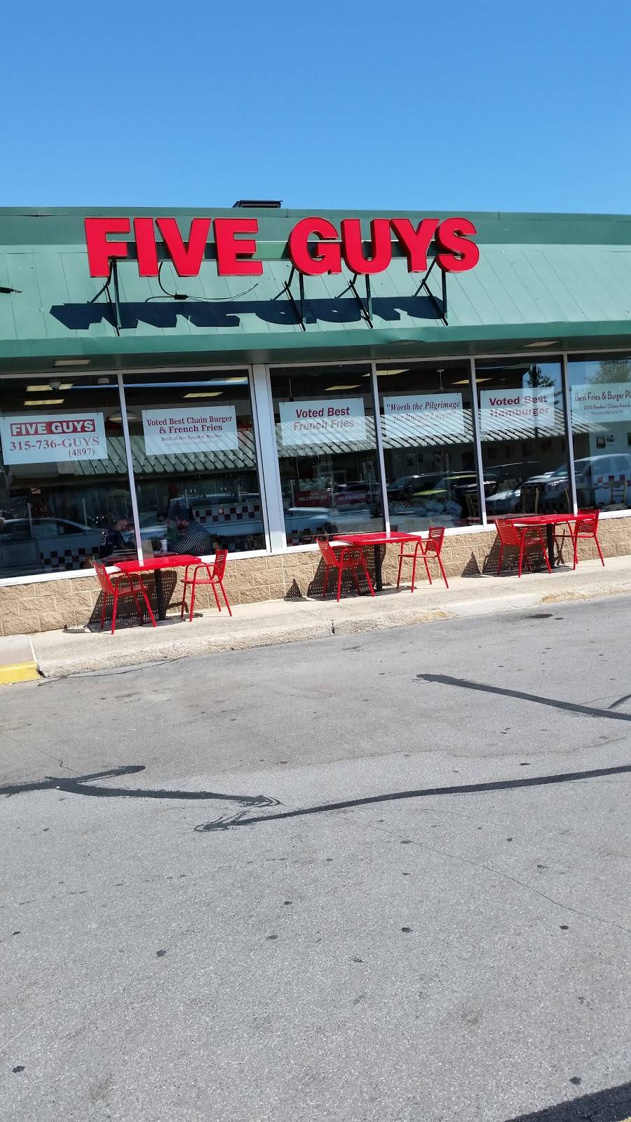 Five Guys | meal takeaway | 4829 Commercial Dr, New Hartford, NY 13413, USA | 3157364897 OR +1 315-736-4897