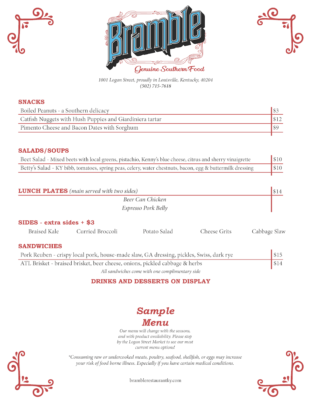 Bramble | restaurant | 1001 Logan St, Louisville, KY 40204, USA | 5027157618 OR +1 502-715-7618