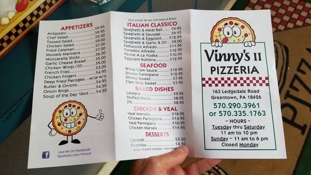 Vinnys II | restaurant | 163 Ledgedale Rd, Greentown, PA 18426, USA | 5702903961 OR +1 570-290-3961