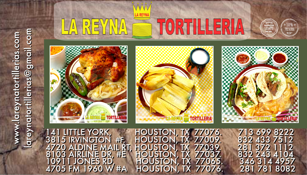 La Reyna Tortilleria 1960 | restaurant | 4705 Farm to Market 1960 Rd W #A, Houston, TX 77069, USA | 2817818082 OR +1 281-781-8082