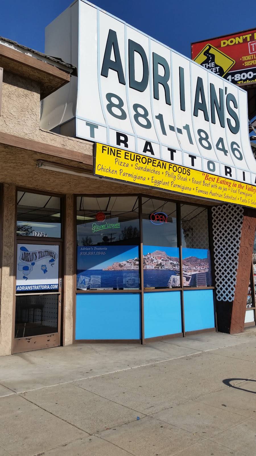 Adrians Trattoria | restaurant | 17709 Vanowen St, Reseda, CA 91335, USA | 8188811846 OR +1 818-881-1846