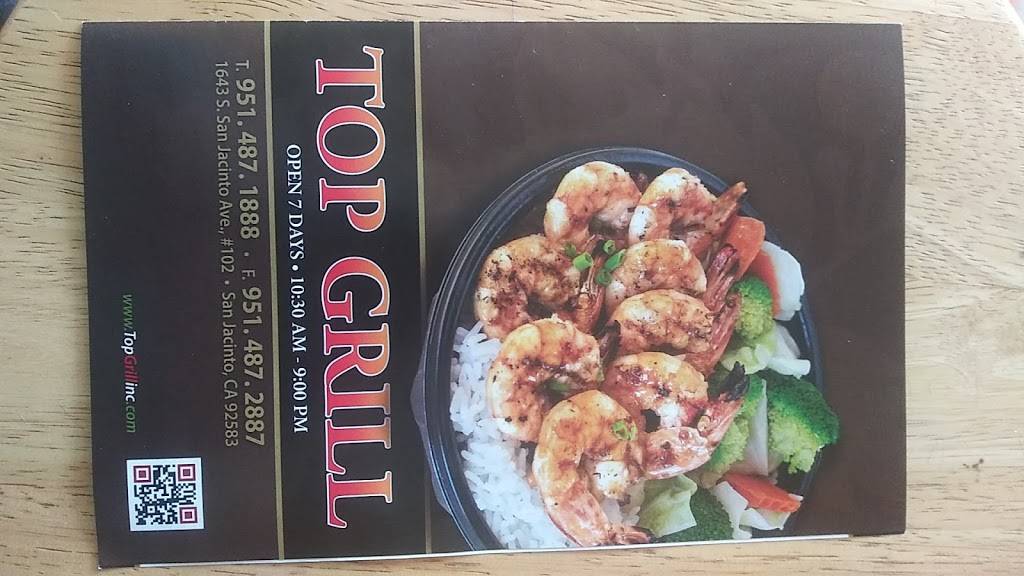 Top Grill - San Jacinto | restaurant | 1643 S San Jacinto Ave #102, San Jacinto, CA 92583, USA | 9514871888 OR +1 951-487-1888