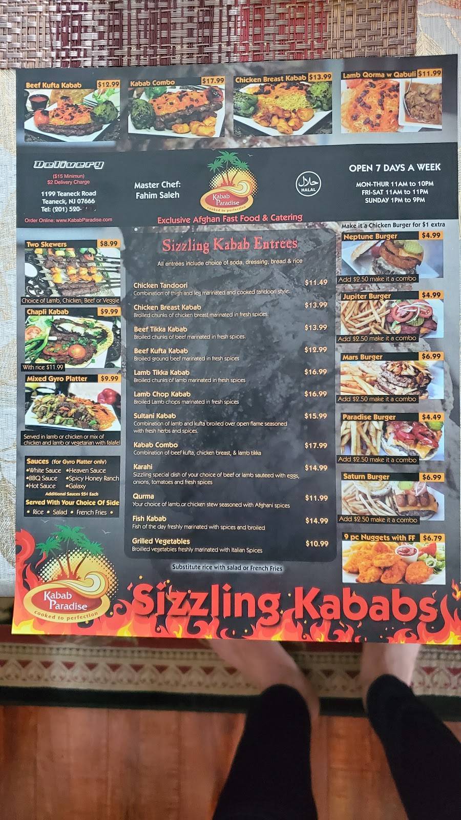 Kabab Paradise | restaurant | 1199 Teaneck Rd, Teaneck, NJ 07666, USA | 2015202642 OR +1 201-520-2642