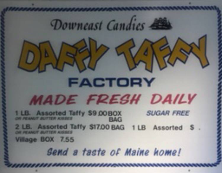Daffy Taffy And Fudge Factory | restaurant | 2-14 By-Way, Boothbay Harbor, ME 04538, USA | 2076335178 OR +1 207-633-5178