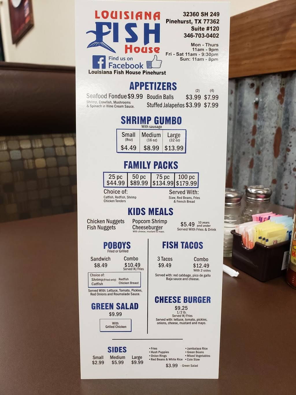 Louisiana Fish House | restaurant | 32360 TX-249 suite # 120, Pinehurst, TX 77362, USA | 3467030402 OR +1 346-703-0402