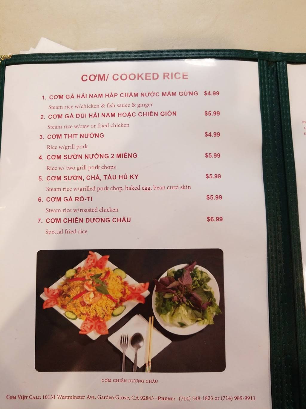 Cơm Việt Cali | restaurant | 10131 Westminster Ave, Garden Grove, CA 92843, USA | 7145481823 OR +1 714-548-1823