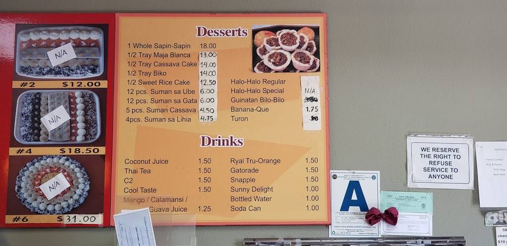 Pansangs Filipino Cuisine | restaurant | 2260 Otay Lakes Rd #103, Chula Vista, CA 91915, USA | 6196561022 OR +1 619-656-1022