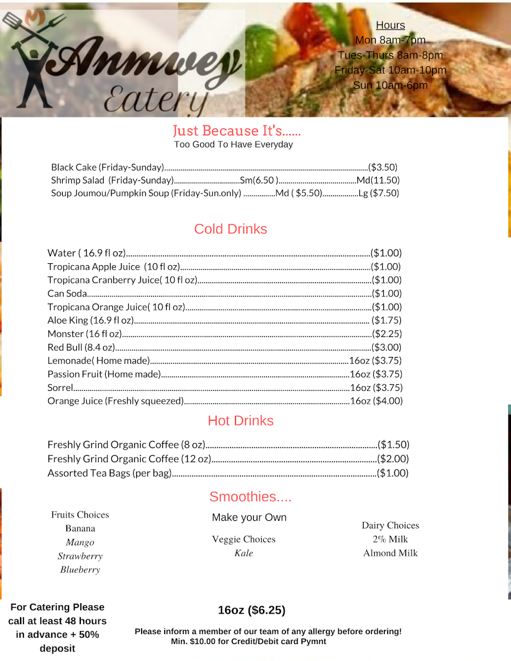 Anmwey Eatery | restaurant | 185 Howard Ave, Brooklyn, NY 11233, USA | 3474145667 OR +1 347-414-5667