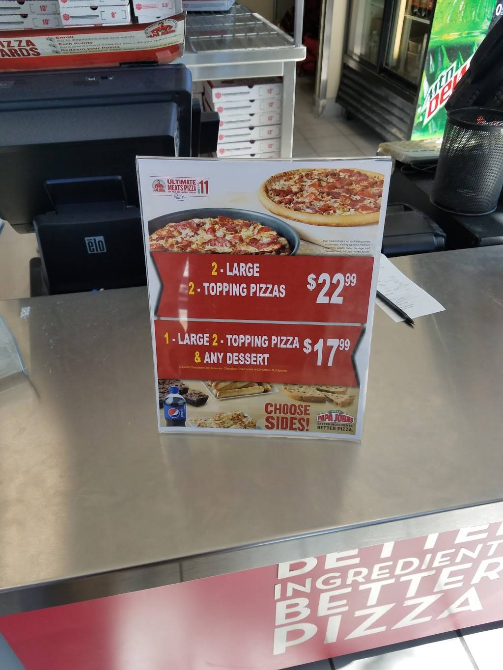 Papa Johns Pizza | restaurant | 1020 Tierra Del Rey, Chula Vista, CA 91910, USA | 6196563000 OR +1 619-656-3000