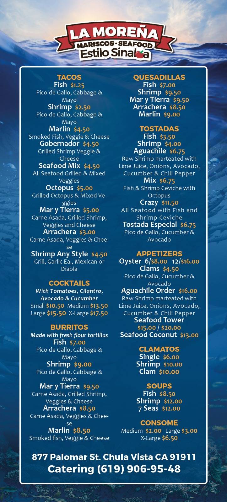 La Moreña Mariscos | restaurant | 77 Broadway, Chula Vista, CA 91910, USA | 6199069548 OR +1 619-906-9548