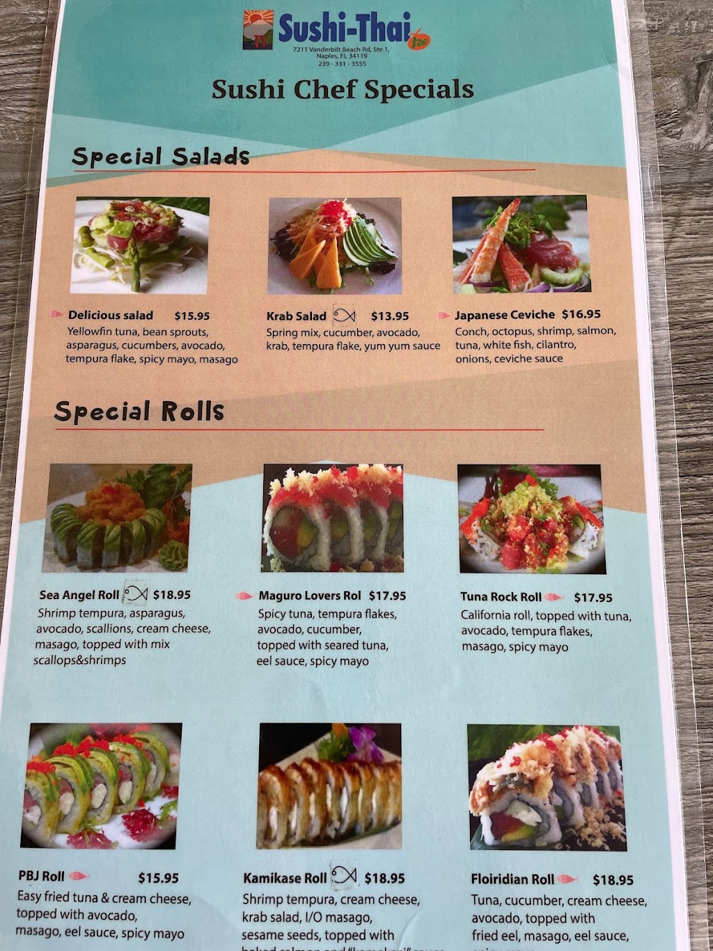 Sushi Thai Too | restaurant | 7211 Vanderbilt Beach Rd Ste 1, Naples, FL 34119, USA | 2393313555 OR +1 239-331-3555