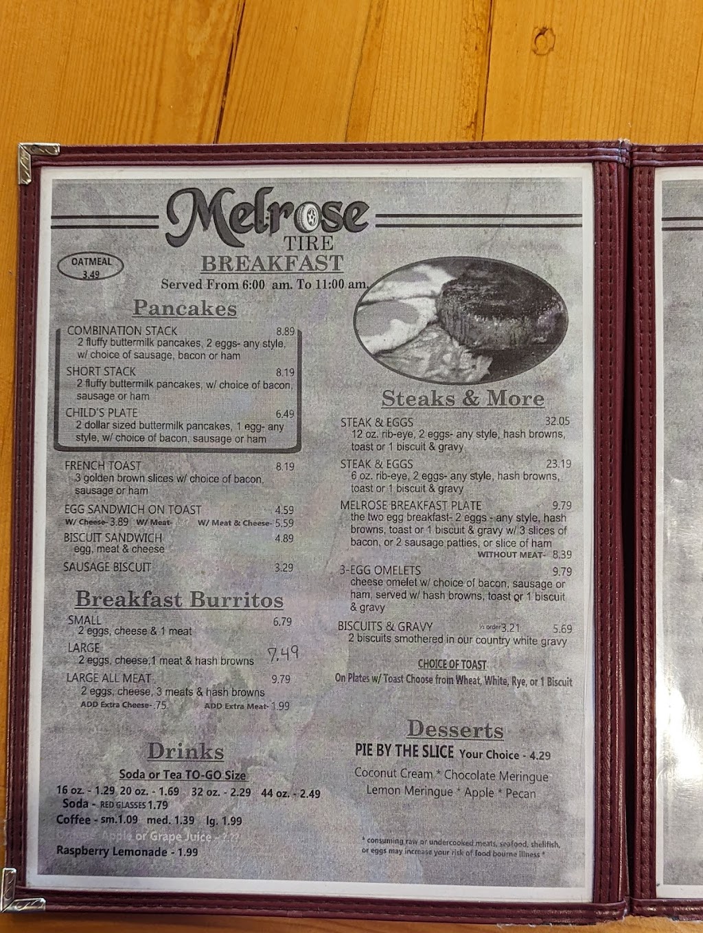 Melrose Tire Restaurant | restaurant | 800 Denby Ave, Melrose, NM 88124, USA | 5752534430 OR +1 575-253-4430