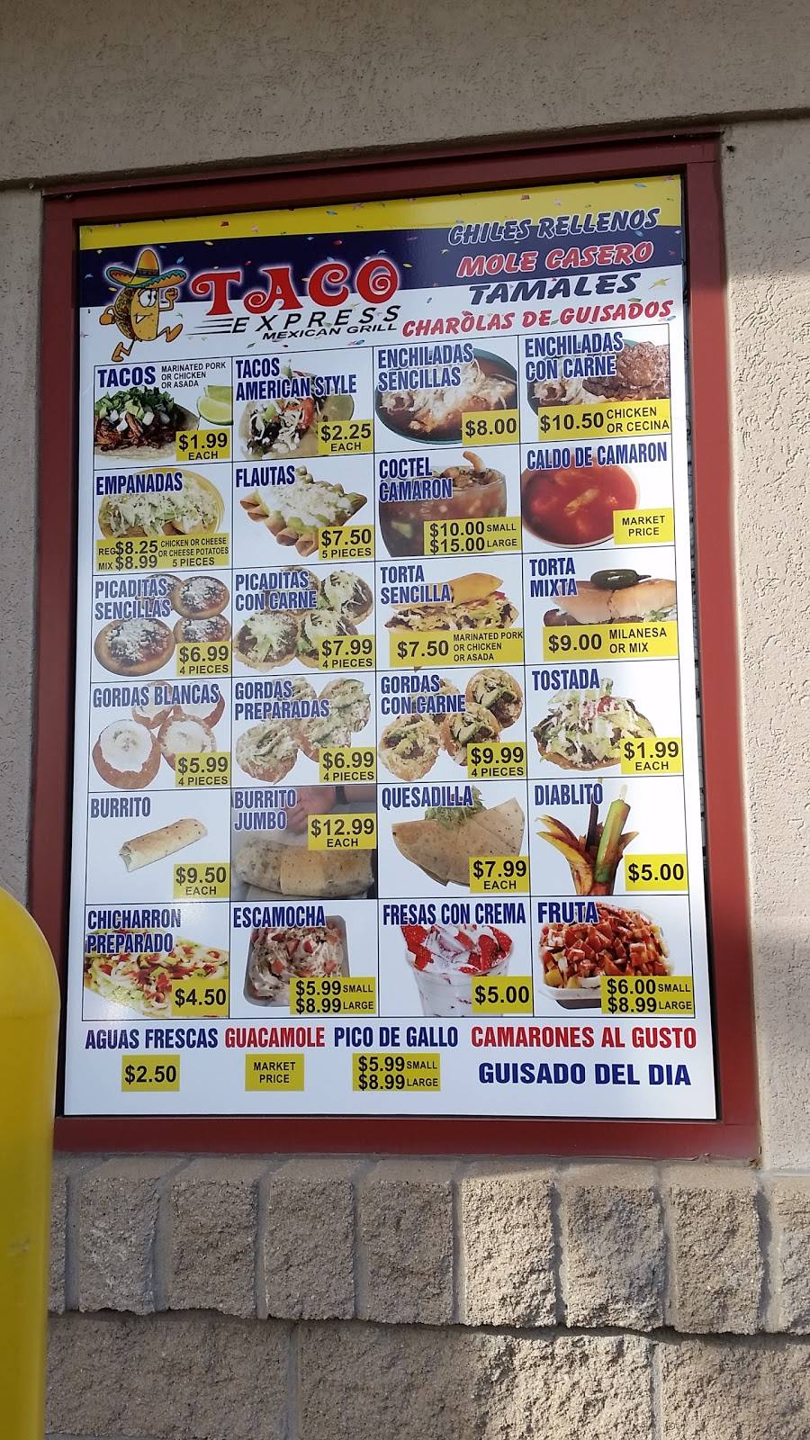 Taco Express Mexican Grill | restaurant | 3401 Fairfield Ct Ste A, Lafayette, IN 47909, USA | 7654747733 OR +1 765-474-7733