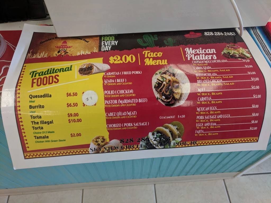 Claudias Authentic Mexican Food | restaurant | 203 Skyview Cir, Spruce Pine, NC 28777, USA | 8282842483 OR +1 828-284-2483