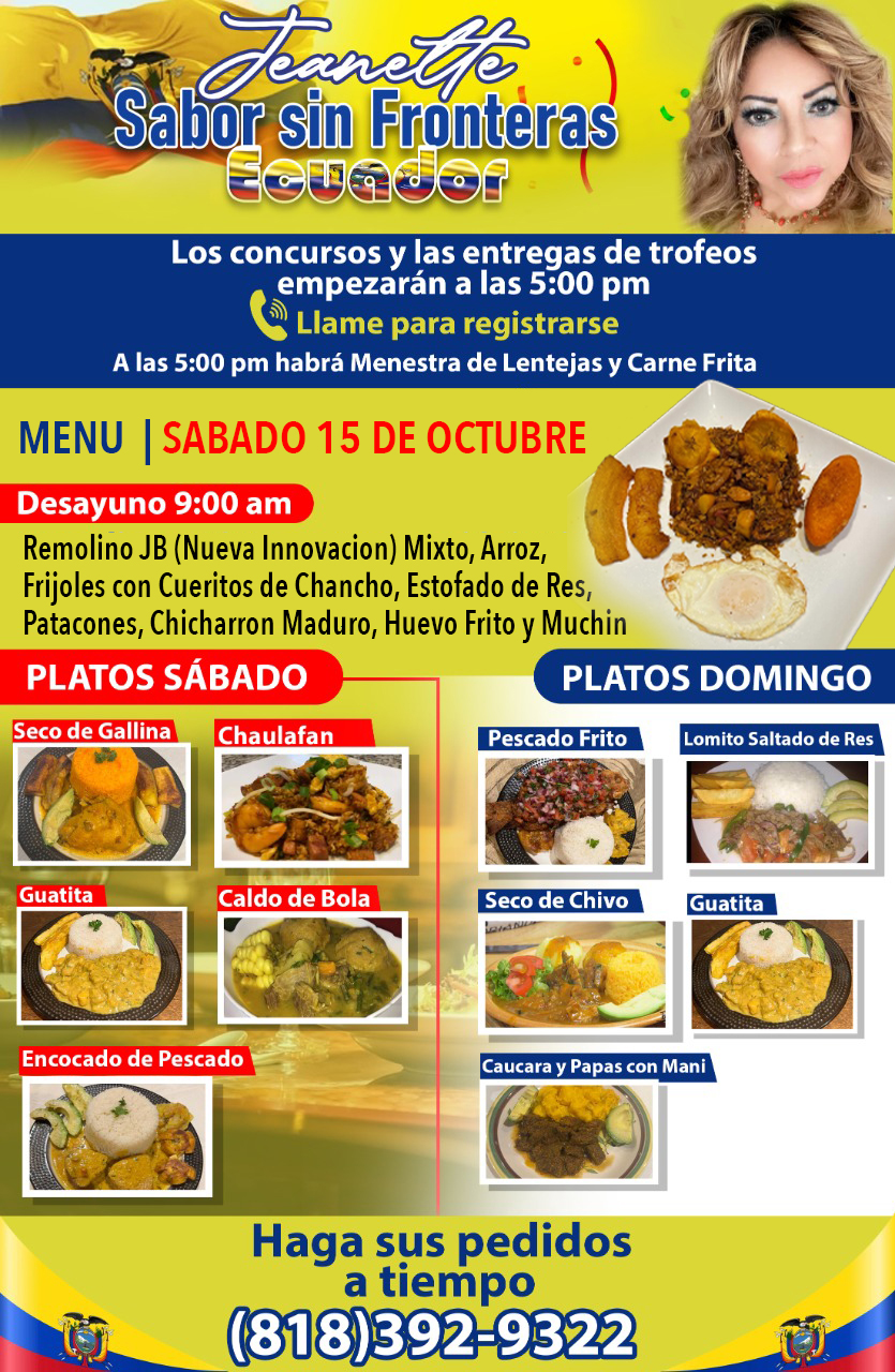 Jeanette Sabor Sin Fronteras Ecuador | restaurant | 19552 Parthenia St, Northridge, CA 91324, USA | 8183929322 OR +1 818-392-9322