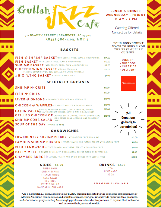 Gullah Jazz Cafe | restaurant | 711 Bladen St, Beaufort, SC 29902, USA | 84398611027 OR +1 843-986-1102 ext. 7