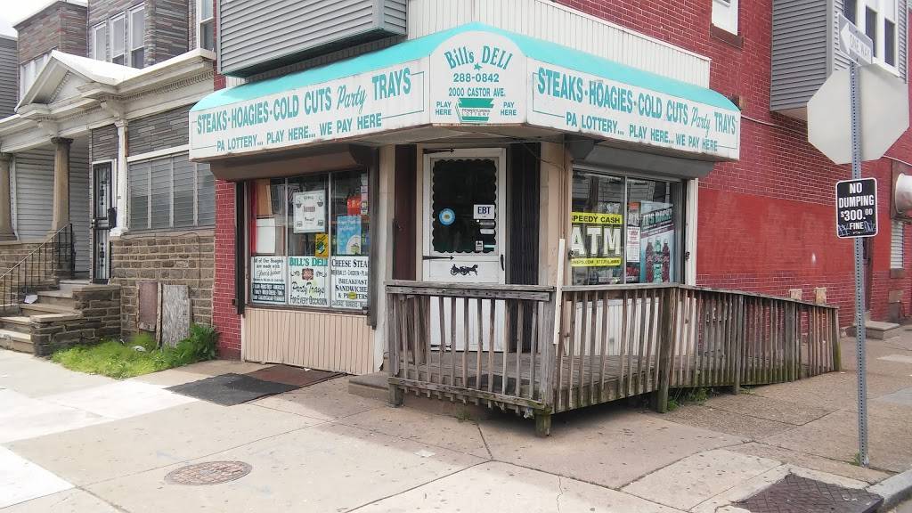 Bills Deli | meal takeaway | 2000 Castor Ave, Philadelphia, PA 19134, USA | 2152880842 OR +1 215-288-0842