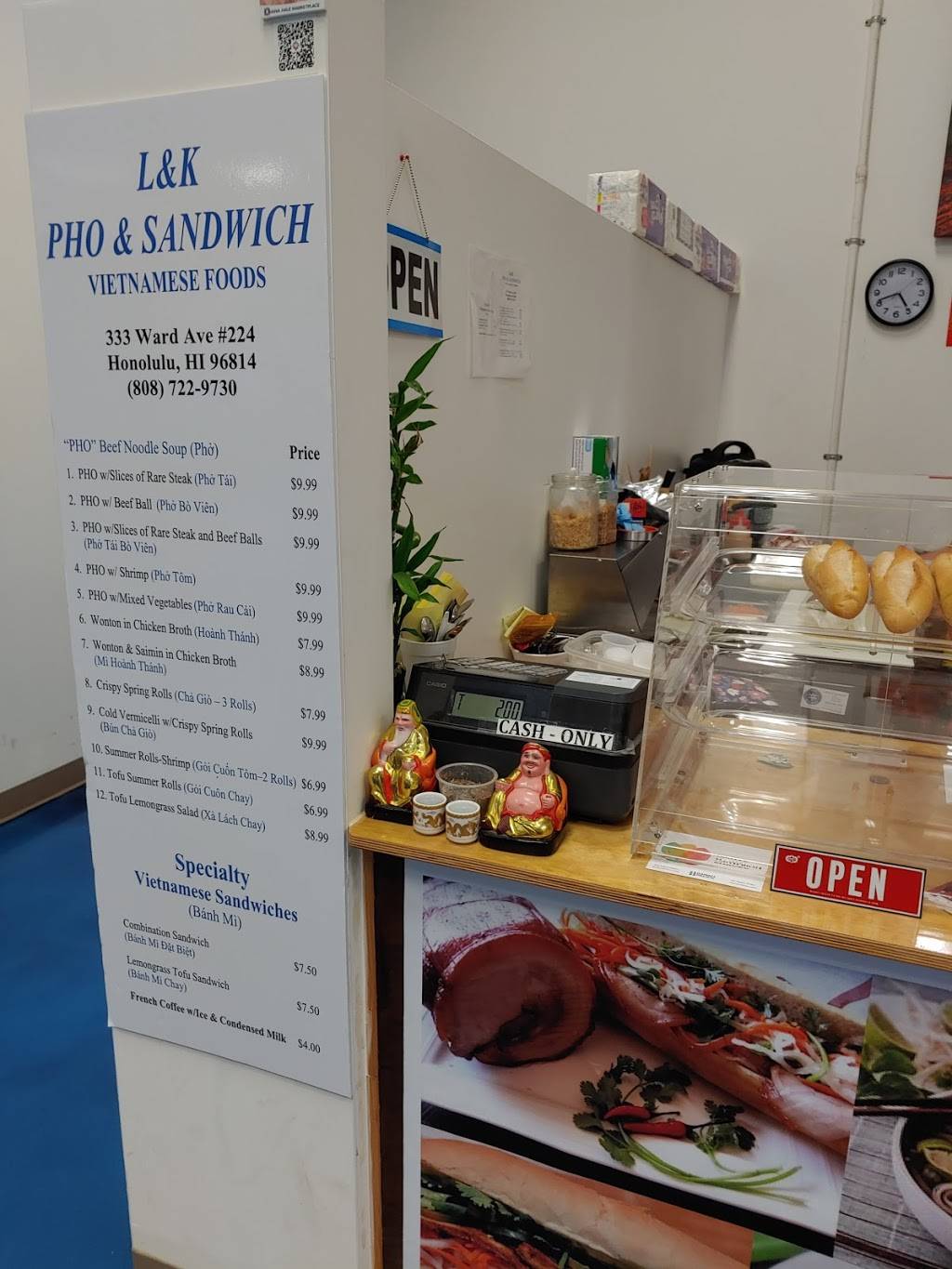 L & K Pho & Sandwiches | restaurant | 333 Ward Ave #224, Honolulu, HI 96814, USA | 8087229730 OR +1 808-722-9730