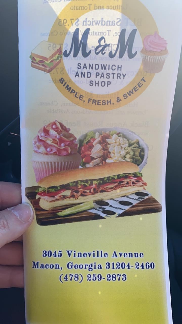 M & Ms Sandwich and Pastry Shop | restaurant | 3045 Vineville Ave, Macon, GA 31204, USA | 4782592873 OR +1 478-259-2873
