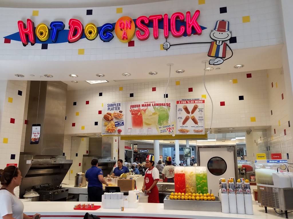 Hot Dog on a Stick | restaurant | 24201 West Valencia Blvd Suite #106, Valencia, CA 91355, USA | 6612874386 OR +1 661-287-4386