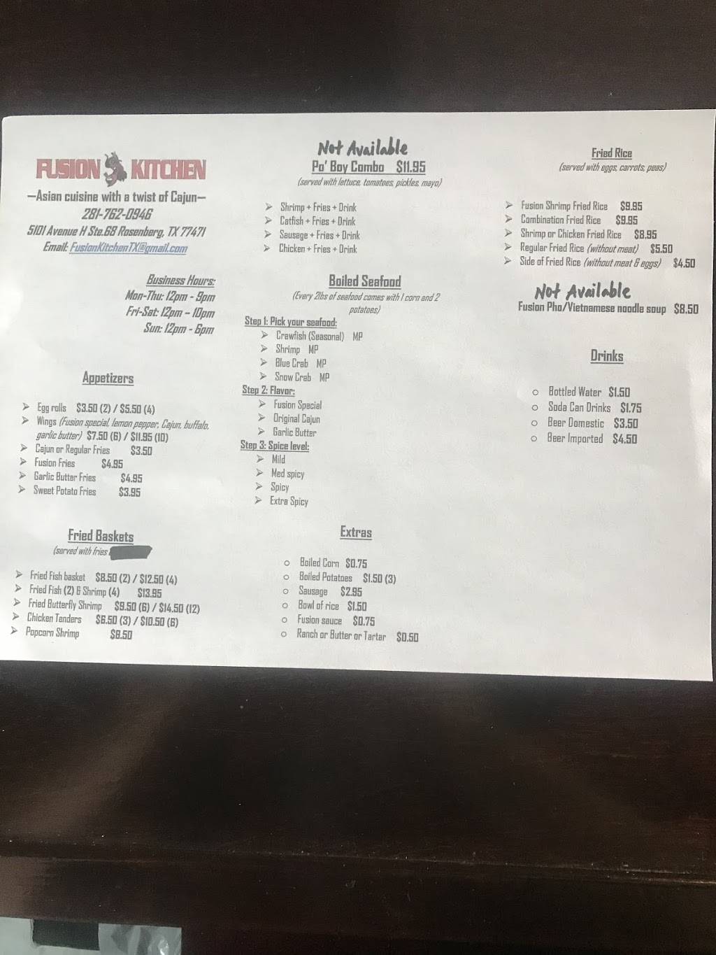 Fusion Kitchen | restaurant | 5101 Avenue H #68, Rosenberg, TX 77471, USA | 2817620946 OR +1 281-762-0946