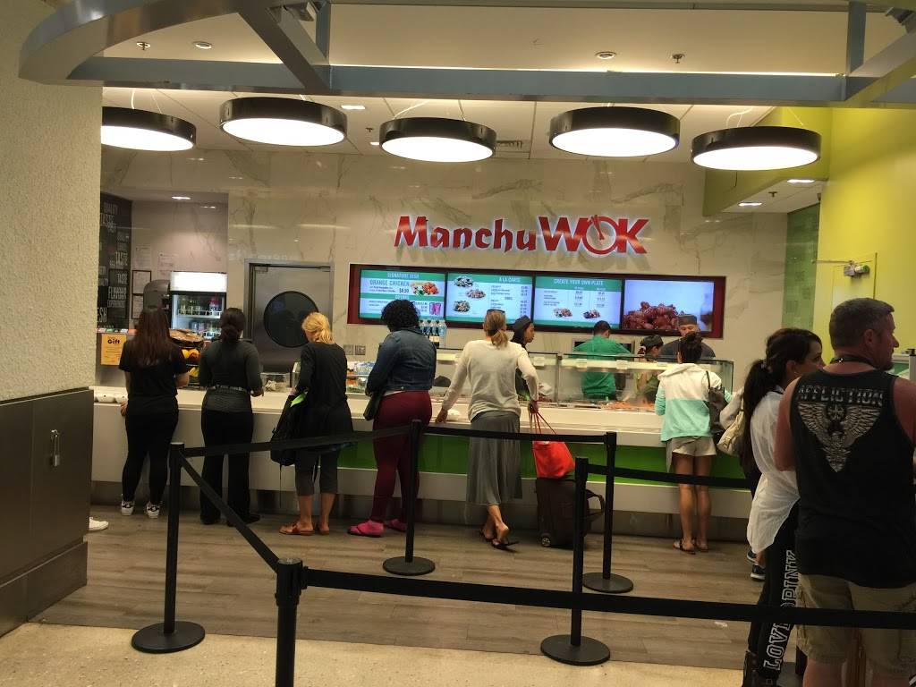 Manchu Wok | restaurant | Terminal D - North Terminal, Gate D44, Miami International Airport, 2100 NW 42nd Ave, Miami, FL 33126, USA | 3058764616 OR +1 305-876-4616