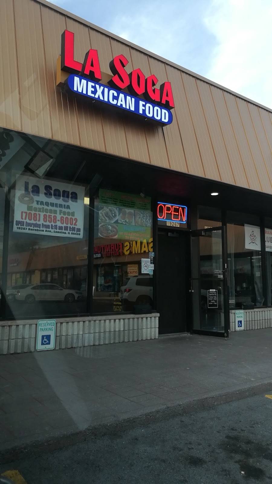 Taqueria La Soga | restaurant | 19267 Burnham Ave, Lansing, IL 60438, USA | 7088586002 OR +1 708-858-6002