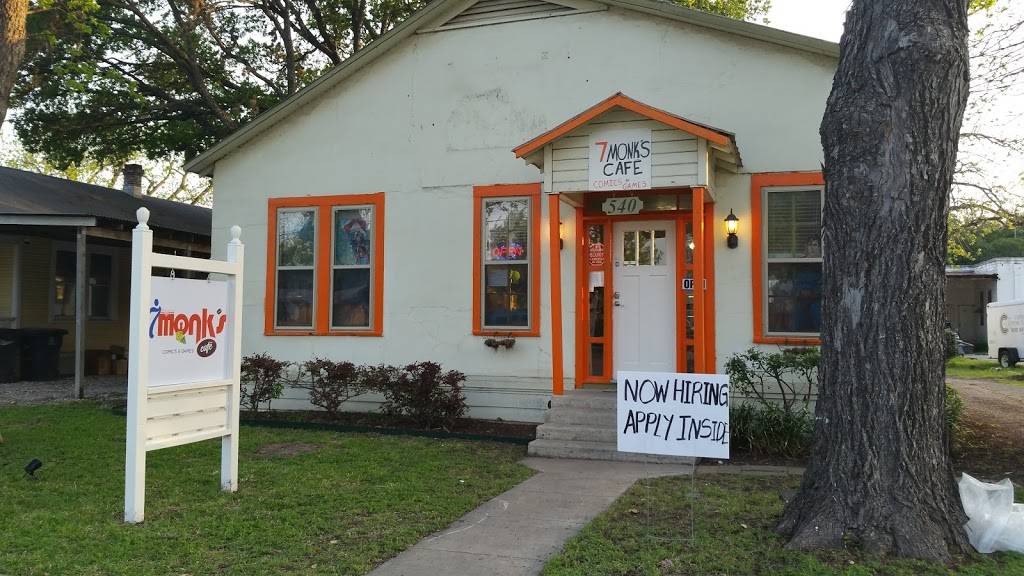 7 Monks Cafe- Comics & Games | cafe | 540 S Castell Ave, New Braunfels, TX 78130, USA | 8308375401 OR +1 830-837-5401