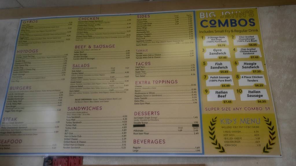 Big Johns Gyro | restaurant | 1729 E Central Rd, Arlington Heights, IL 60005, USA | 8474392031 OR +1 847-439-2031