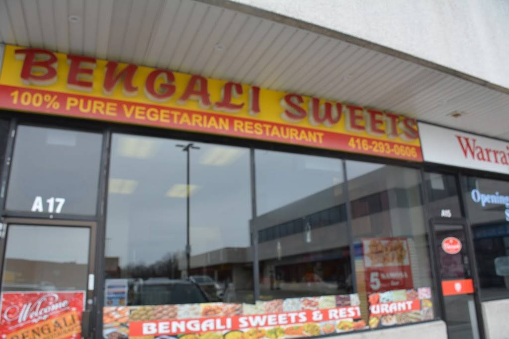 Bengali Sweets & Restaurant | meal takeaway | 3300 McNicoll Ave Unit A/17, Scarborough, ON M1V 5J6, Canada | 4162930606 OR +1 416-293-0606