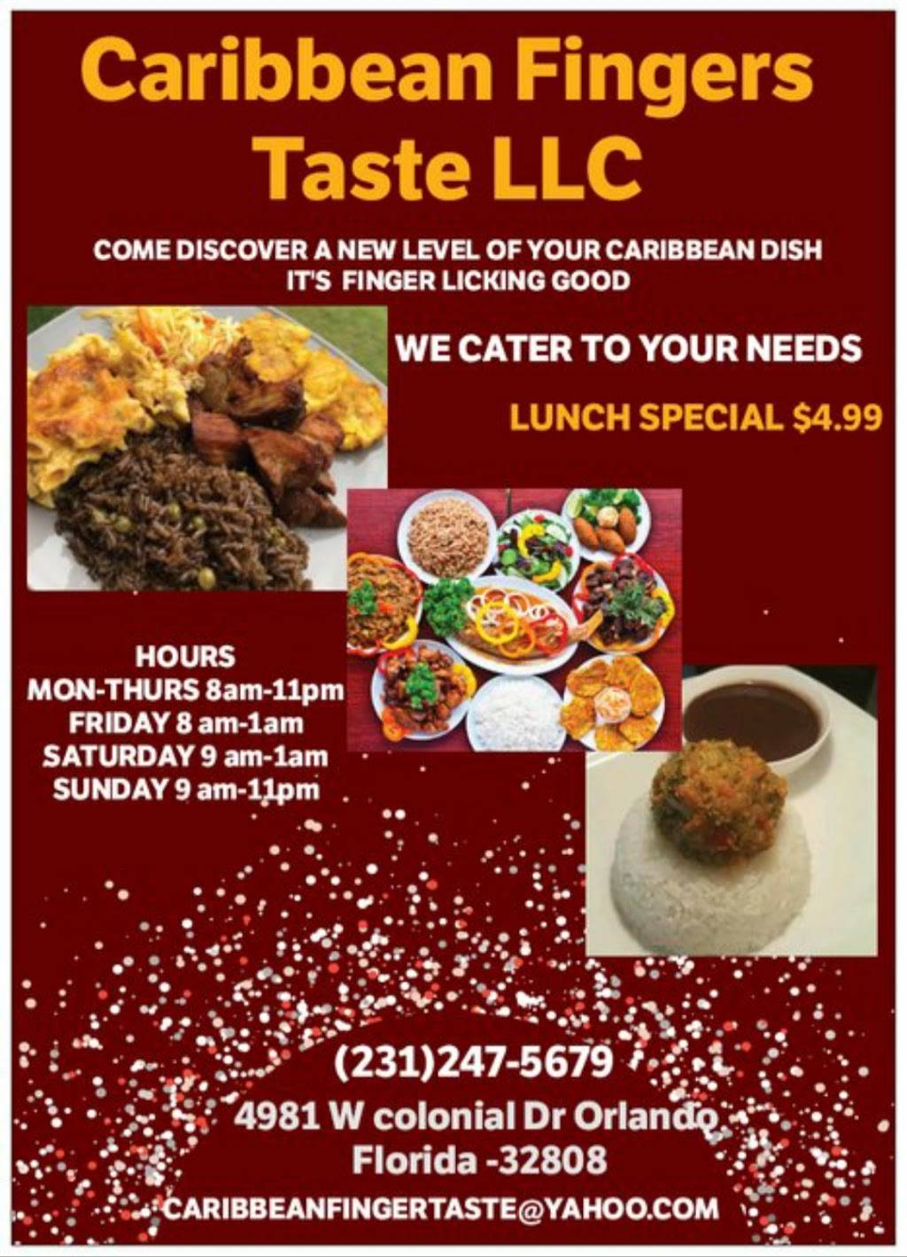 Caribbean Fingers Taste LLC | restaurant | 4981 W Colonial Dr, Orlando, FL 32808, USA | 3212475679 OR +1 321-247-5679