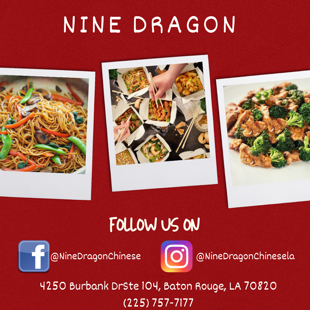 Nine Dragon Chinese Restaurant | meal takeaway | 4250 Burbank Dr Suite 104, Baton Rouge, LA 70808, USA | 2257577177 OR +1 225-757-7177