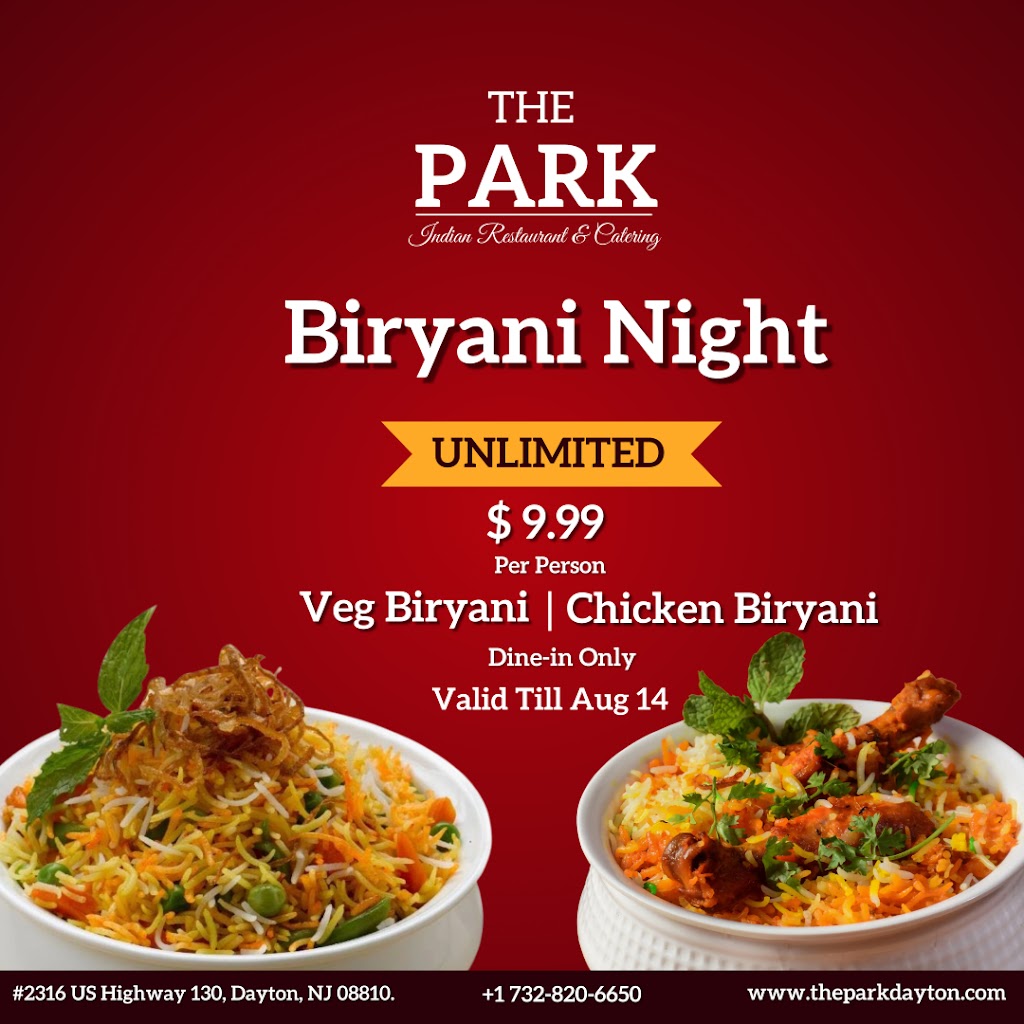 The Park Indian Restaurant and Catering | restaurant | 2316 US-130, Dayton, NJ 08810, USA | 7328206650 OR +1 732-820-6650