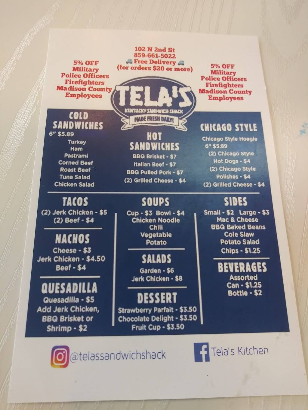 TELAS KENTUCKY SANDWICH SHACK | restaurant | 102 N 2nd St, Richmond, KY 40475, USA | 8596615022 OR +1 859-661-5022