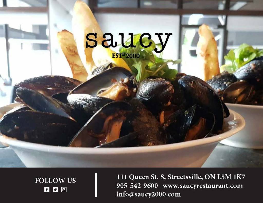 Saucy | restaurant | 111 Queen St S, Mississauga, ON L5M 1K6, Canada | 9055429600 OR +1 905-542-9600