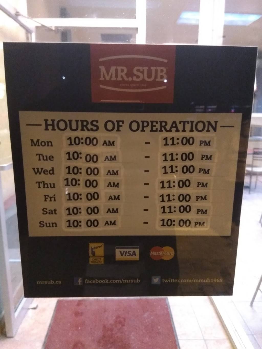Mr.Sub | restaurant | Mulock Centre, 16775 Yonge St, Newmarket, ON L3Y 8J4, Canada | 9058364389 OR +1 905-836-4389