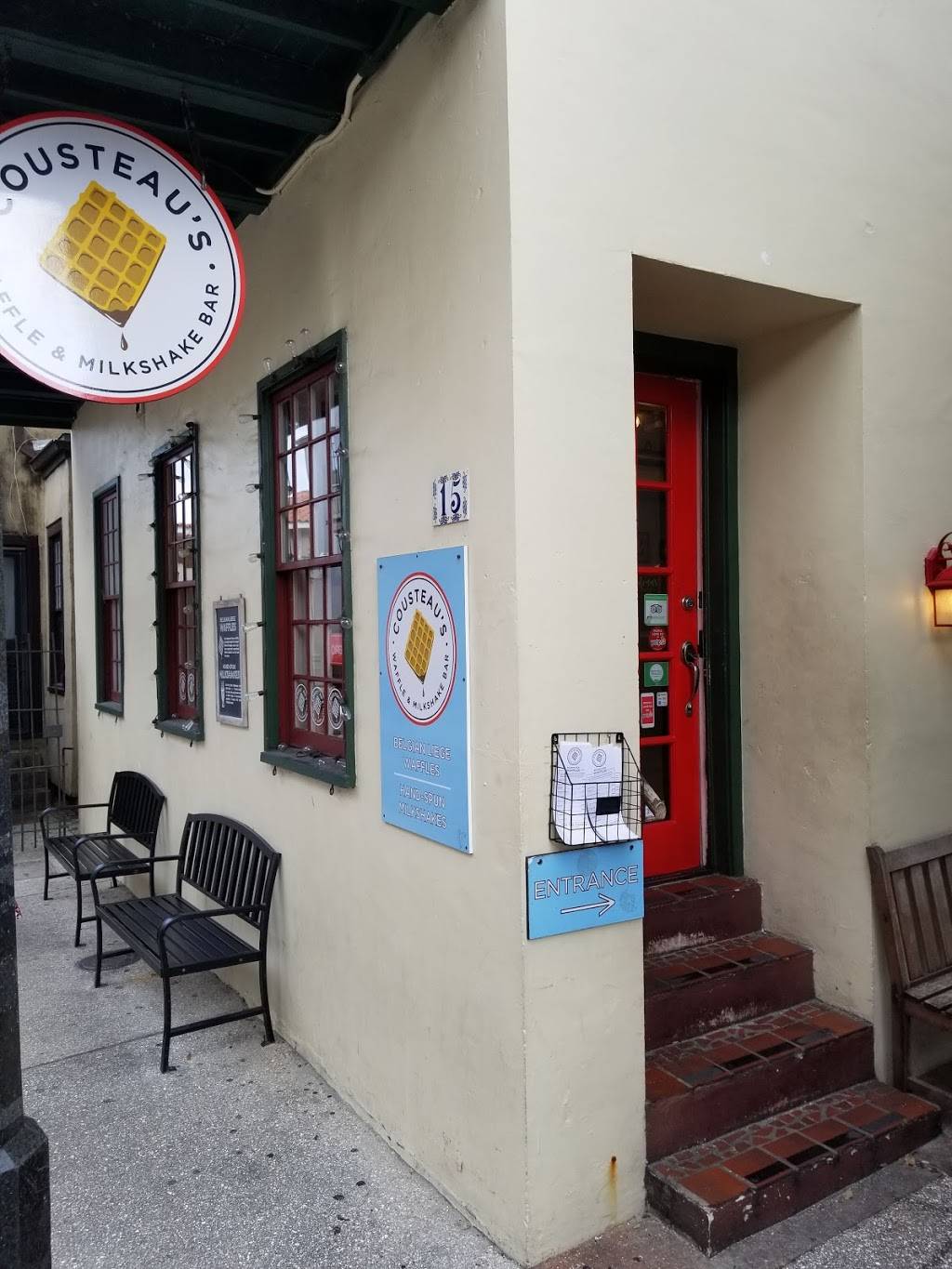 Cousteaus Waffle and Milkshake Bar | restaurant | 15 Hypolita St, St. Augustine, FL 32084, USA | 9043425627 OR +1 904-342-5627