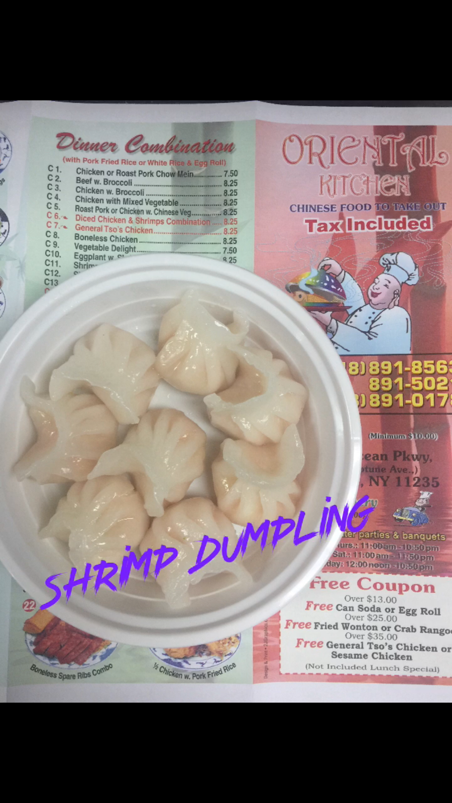 Oriental Kitchen | restaurant | 2901 Ocean Pkwy, Brooklyn, NY 11235, USA | 7188918563 OR +1 718-891-8563