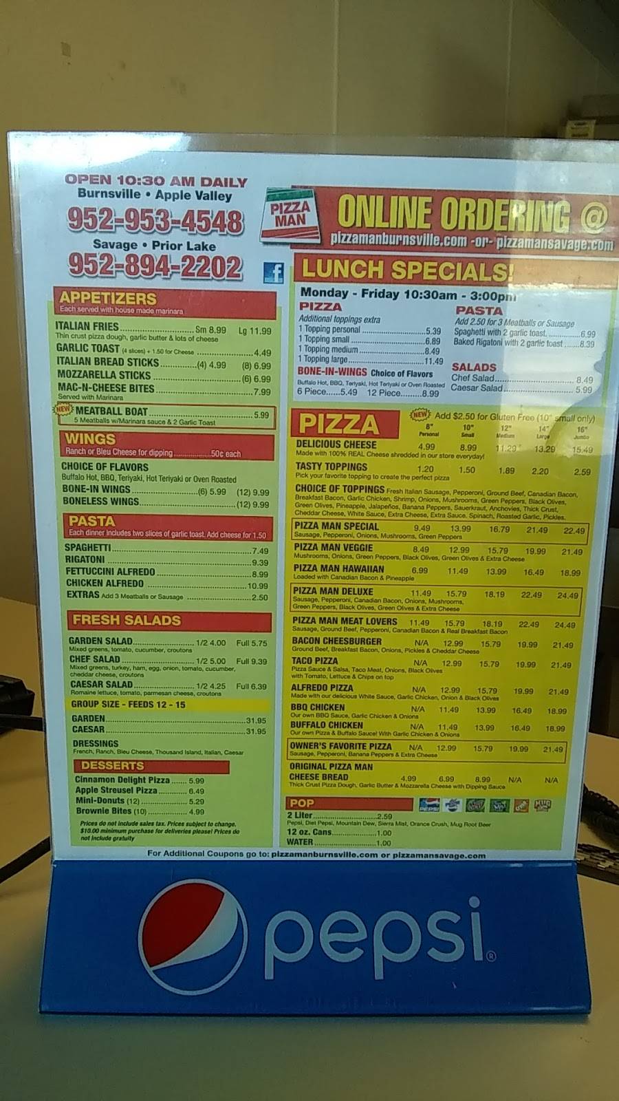 Pizza Man | meal delivery | 13610 Co Rd 11, Burnsville, MN 55337, USA | 9529534548 OR +1 952-953-4548