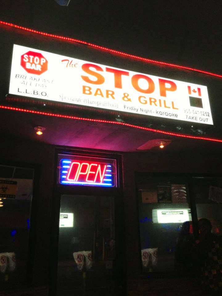 The Stop Bar Restaurant and Grill | restaurant | 1042 Barton St E, Hamilton, ON L8L 3E5, Canada | 9055475252 OR +1 905-547-5252