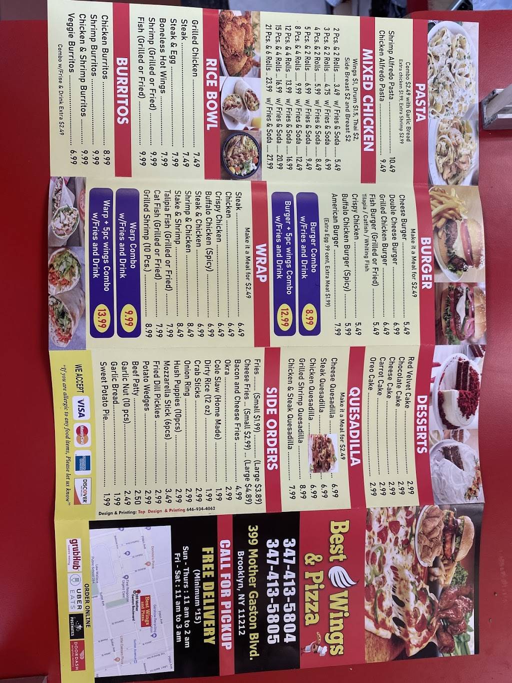 Best wings & pizza | restaurant | 399 Mother Gaston Blvd, Brooklyn, NY 11212, USA | 3474135804 OR +1 347-413-5804