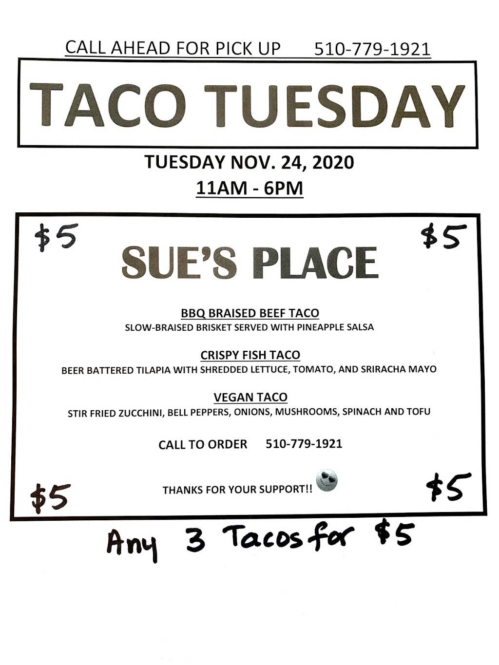 Sues Place | restaurant | 2265 Pear St, Pinole, CA 94564, USA | 5107791921 OR +1 510-779-1921