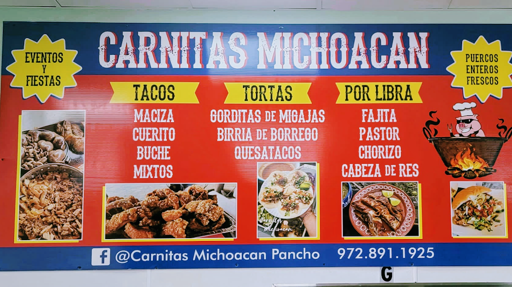 Carnitas Michoacan Pancho | restaurant | 2918 S Jupiter Rd 100 G, Garland, TX 75041, USA | 9728911925 OR +1 972-891-1925