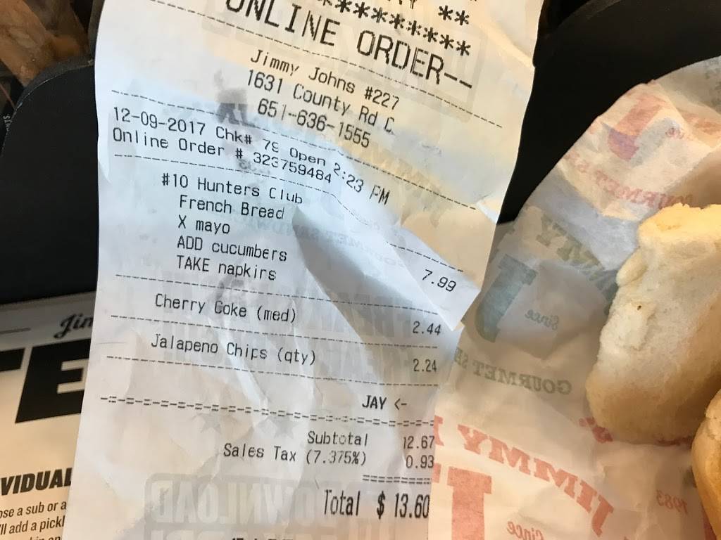 Jimmy Johns | meal delivery | 1631 County Rd C West, Roseville, MN 55113, USA | 6516361555 OR +1 651-636-1555