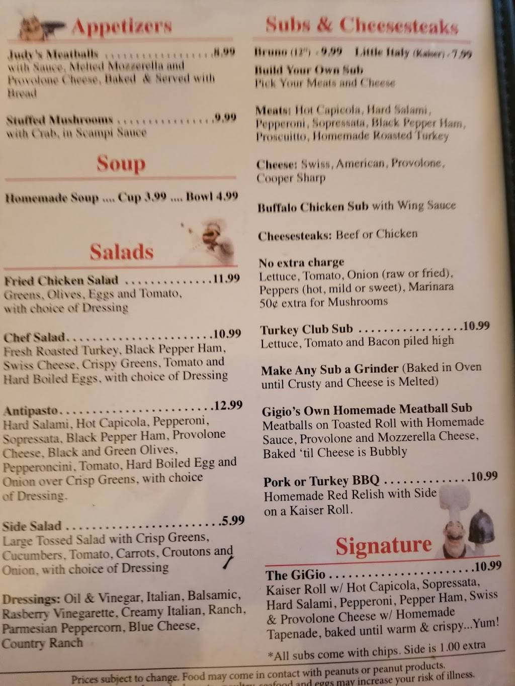 GiGios Subs & More | restaurant | 1325 N River St, Wilkes-Barre, PA 18702, USA | 5702351810 OR +1 570-235-1810