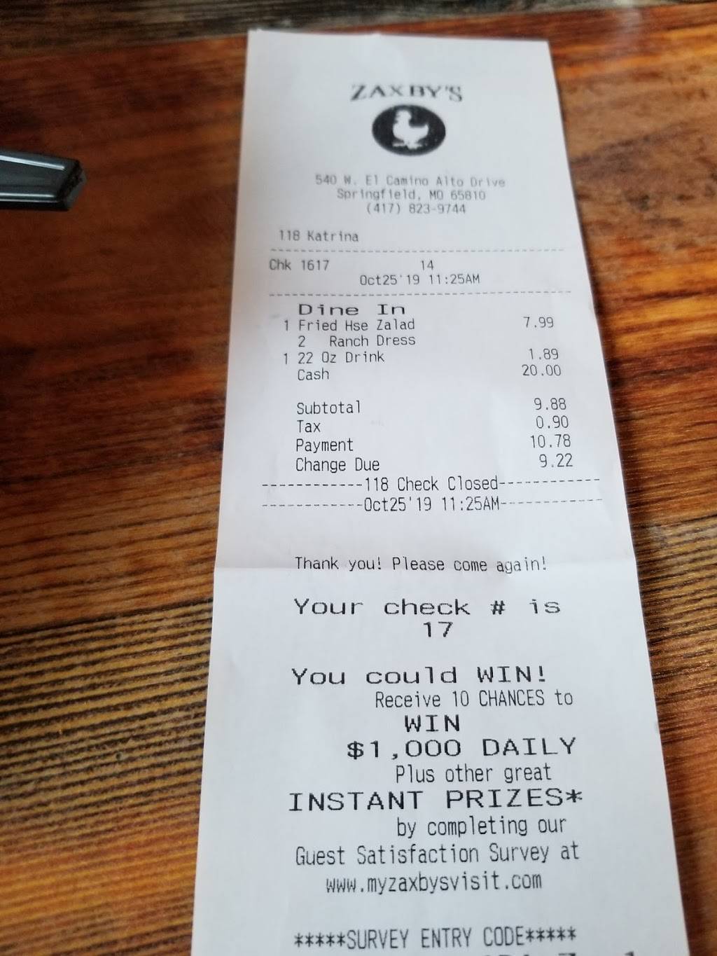 Zaxbys Chicken Fingers & Buffalo Wings | restaurant | 540 W El Camino Alto St, Springfield, MO 65810, USA | 4178239744 OR +1 417-823-9744